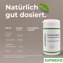 Lade das Bild in den Galerie-Viewer, Curcuma-Kapseln mit schwarzem Pfeffer Extrakt