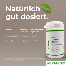 Lade das Bild in den Galerie-Viewer, Vitamin-K2-und-D3-Tabletten