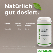 Lade das Bild in den Galerie-Viewer, Vitamin-D3-Tabletten (1.000 i.E.)
